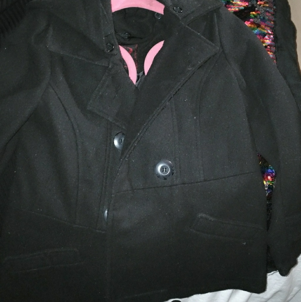Girls peacoat black